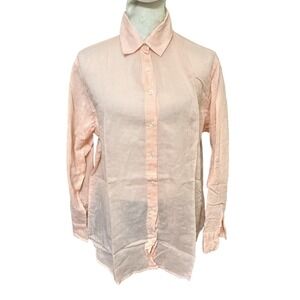 Sundry Inspirational Graphic Button Down Shirt Peach Pink Size 1/S Beach Boho